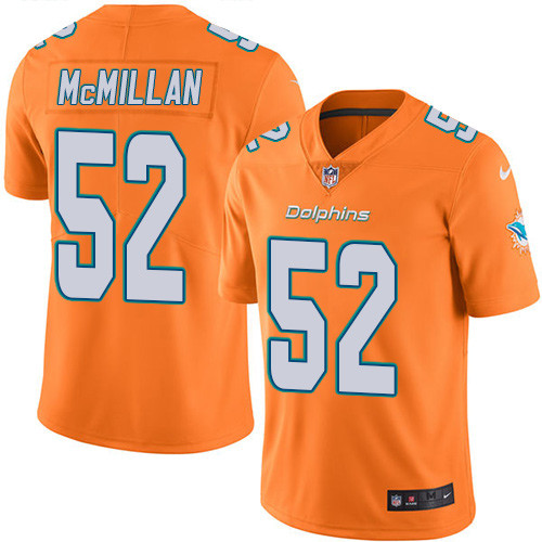 Nike Dolphins #52 Raekwon McMillan Orange Men's Stitched NFL Limited Rush Jersey - Click Image to Close